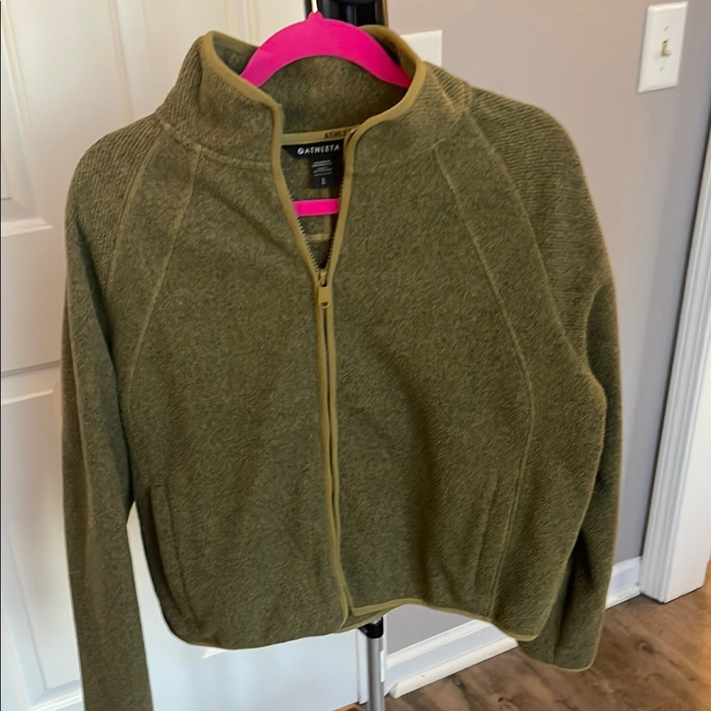Athleta Olive Green Zip-Up Jacket